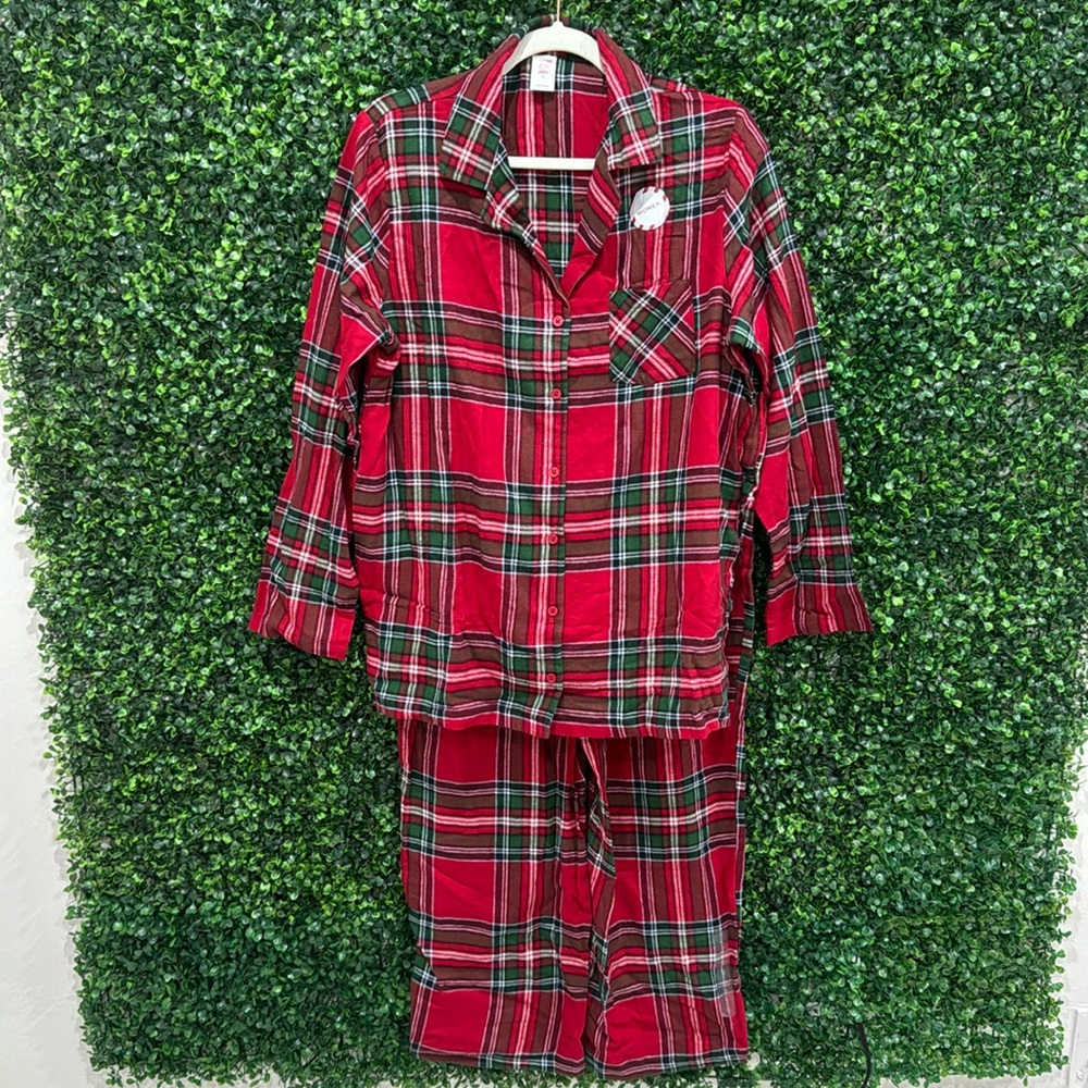 North Pole pijama red and green size L for women 2 pieces